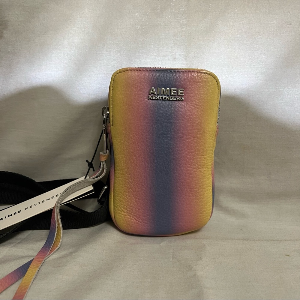 Aimee Kestenberg Rainbow Leather Capri Crossbody Phone Bag NWT